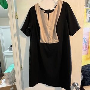 💜 dress barn 18W GUC black & tan dress 💜